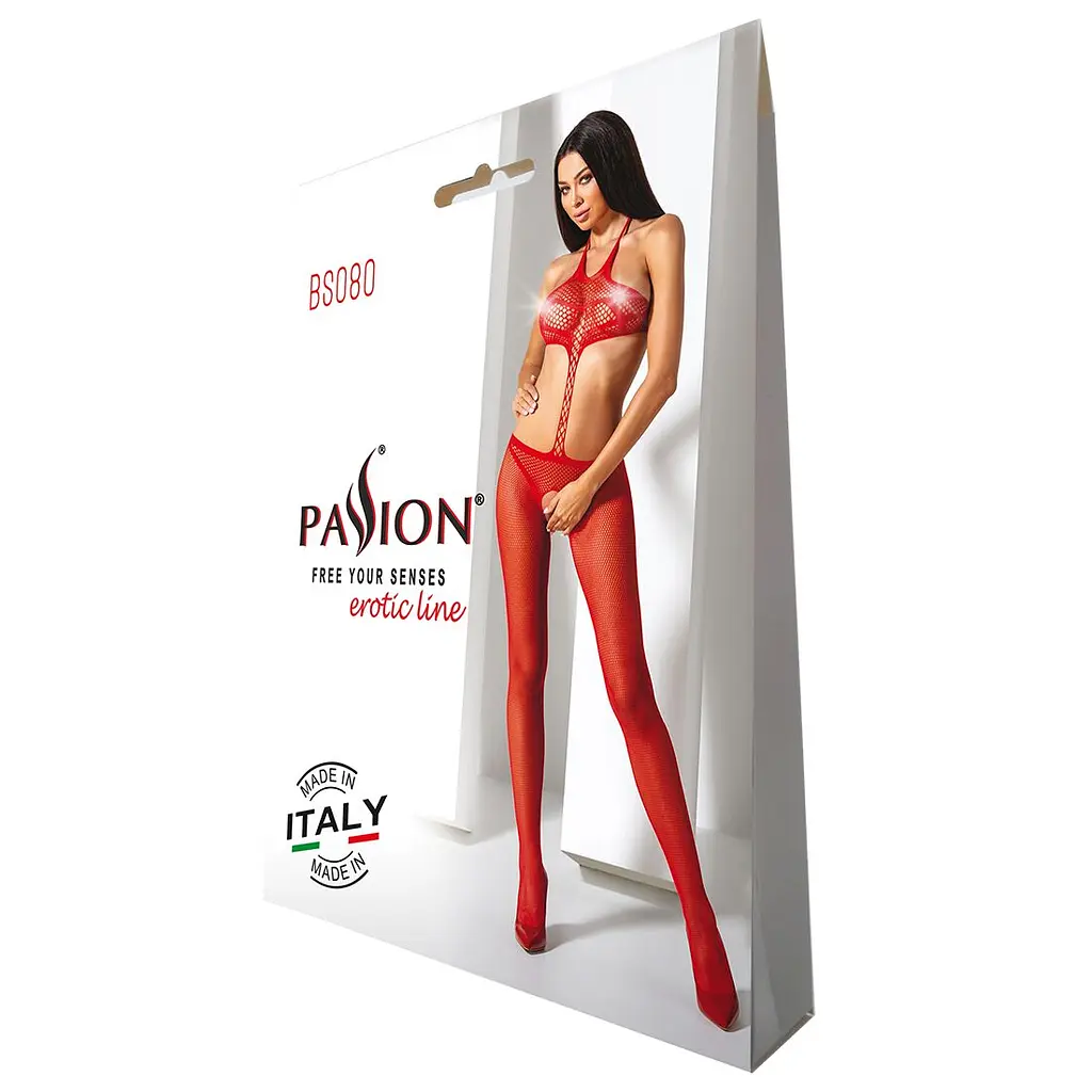 Відкритий бодістокінг Passion BS080 red - фото 5