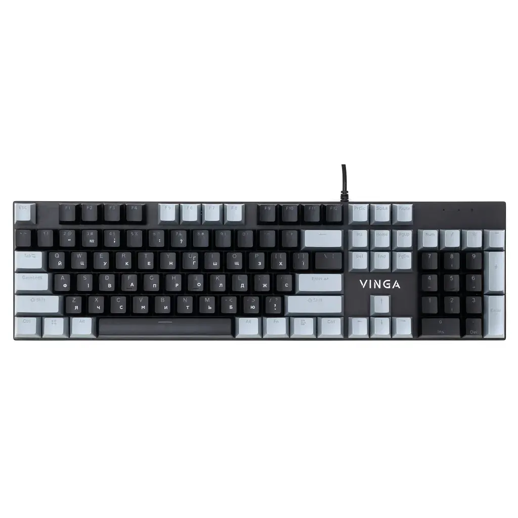 Клавіатура Vinga KBGM-090 LED Blue Switch USB Grey/Black (KBGM-090BL Grey/Black) - фото 5