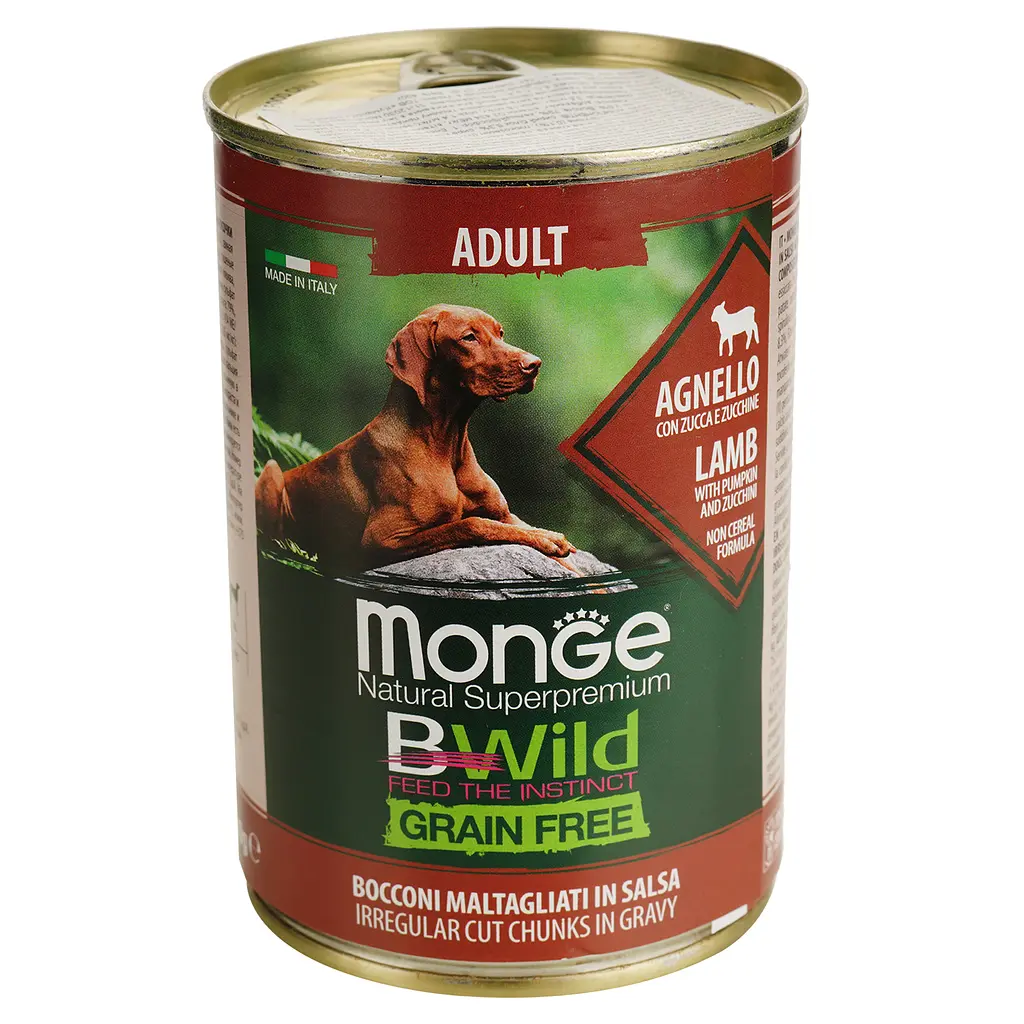 Вологий корм для собак Monge Dog Wet Bwild Adult, ягня, гарбуз та цукіні, 400 г - фото 2