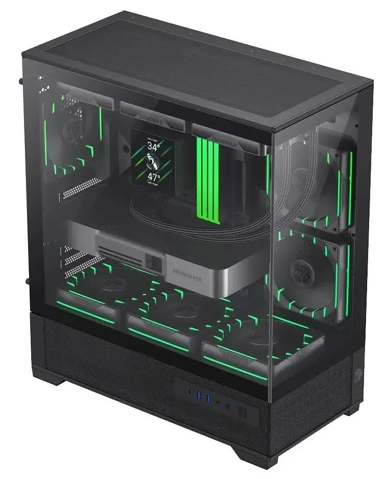 Корпус GameMax Vista 2 A Tempered Glass без БЖ Black (VISTA 2 AB) - фото 4