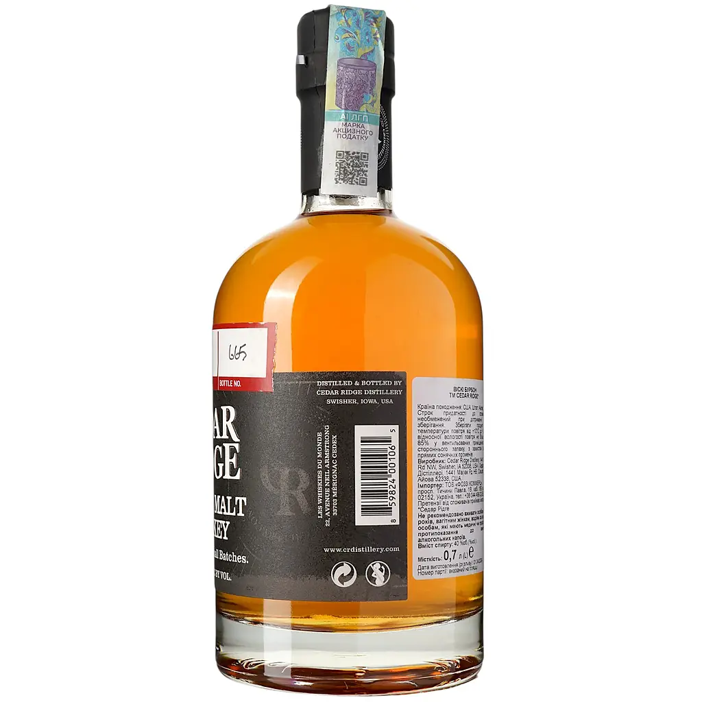 Віскі Cedar Ridge Single Malt 40% 0.7 л - фото 4