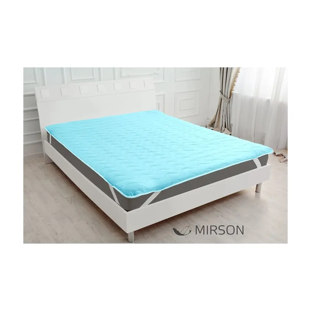 Наматрацник MirSon Eco Light №1713 EcoSilk Air-line на резинці по кутках Blue 200x220 см (2200002888561) - фото 2