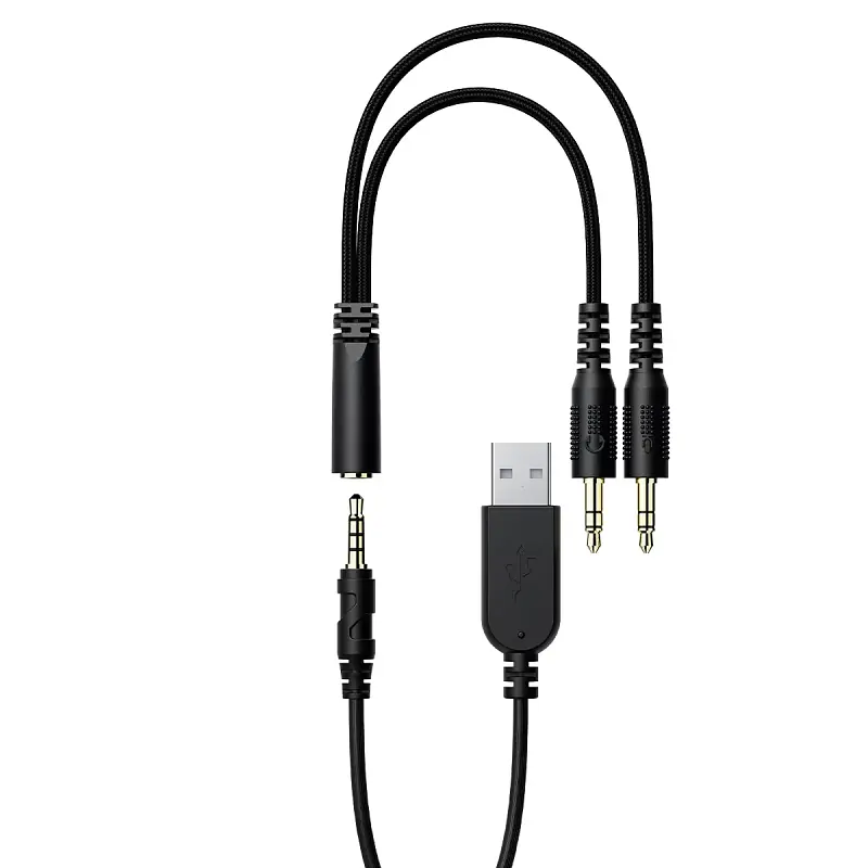 Навушники ігрові ACEFAST H16 gaming wired headset Black - фото 4