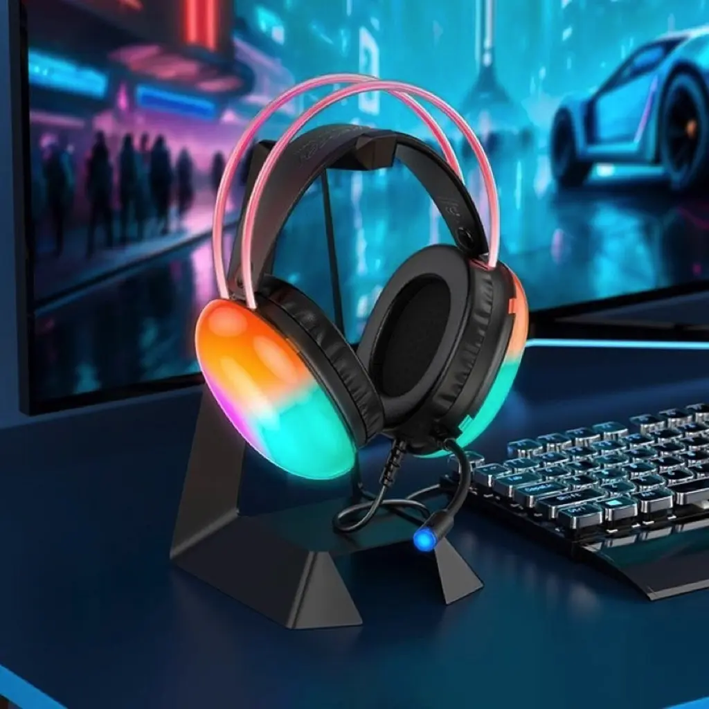 Навушники Hoco W109 Plus Rich USB7.1, 2m | channel gaming headphones black - фото 8