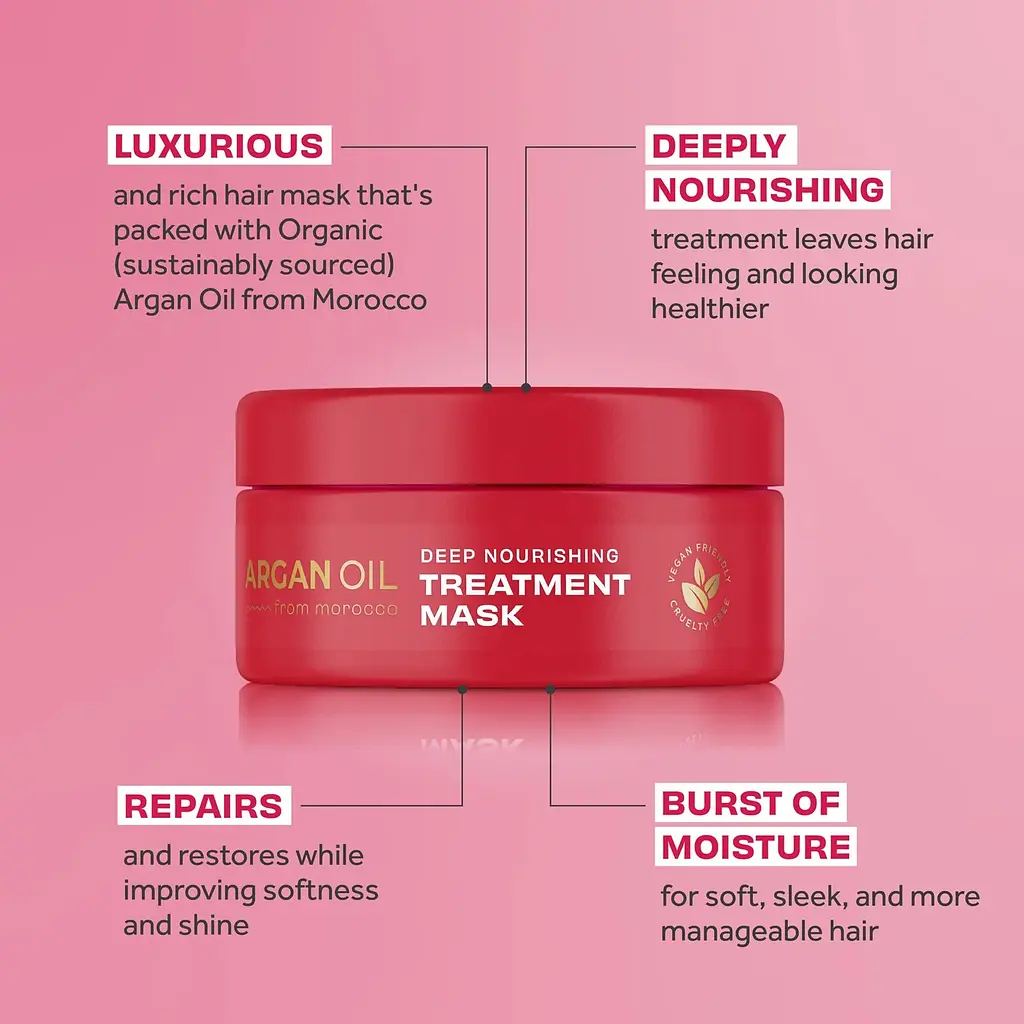 Живильна маска з аргановою олією Argan Oil from Morocco Deep Nourishing Treatment Mask Lee Stafford 200 мл - фото 5