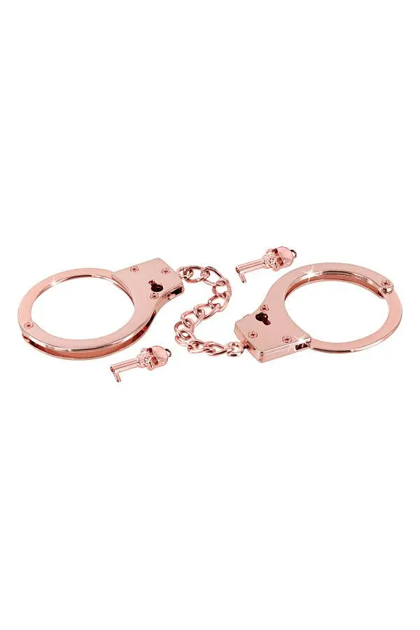 Металеві наручники Fetish Tentation Premium Chick wrist cuffs in rose-gold metal, рожеве золото - фото 3