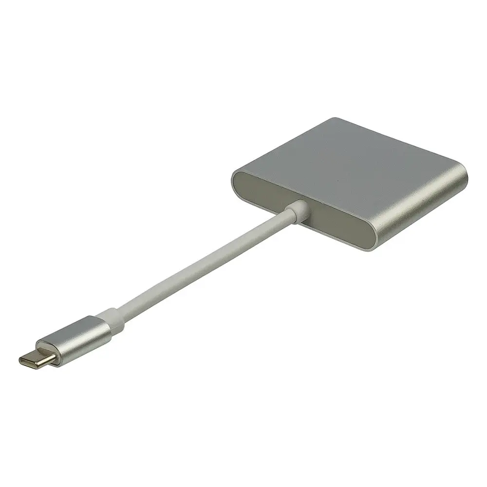 Мульти адаптер хаб Type-CHDMI + USB3.0 + Type-C білий - фото 2