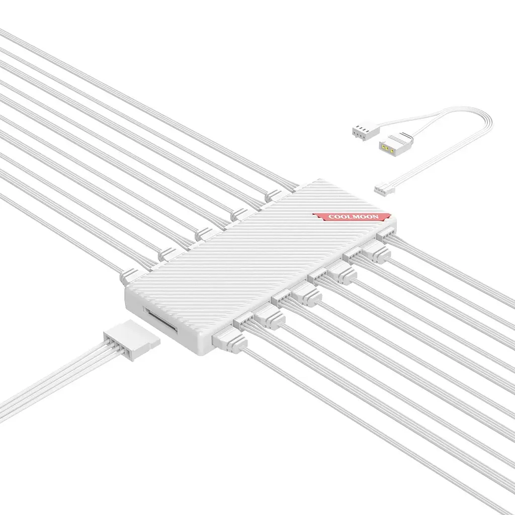 Розгалужувач живлення хаб Coolmoon ARGB/PWM AM10 White (AM10 WHITE) - фото 6
