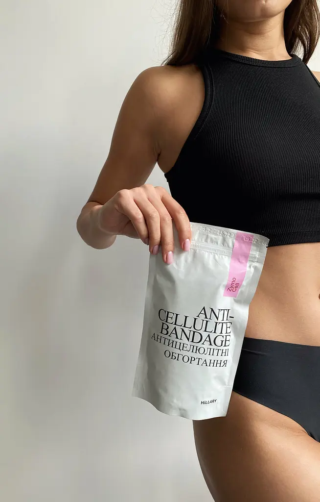 Набір Антицелюлітні ензимні обгортання + рідина Anti-cellulite Zymo Cell (6 процедур) Hillary - фото 3