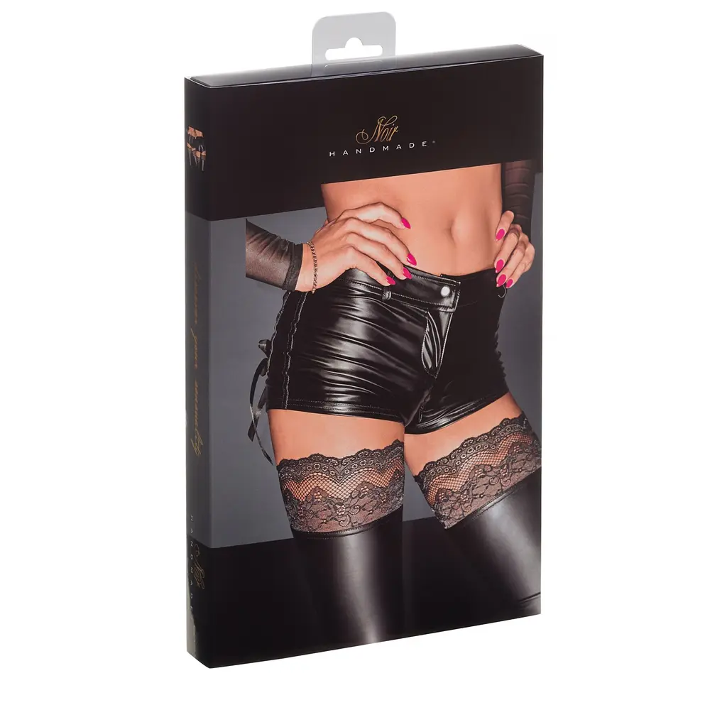 Шортики з мокрим ефектом Noir Handmade F138 Powerwetlook shorts, L - фото 3