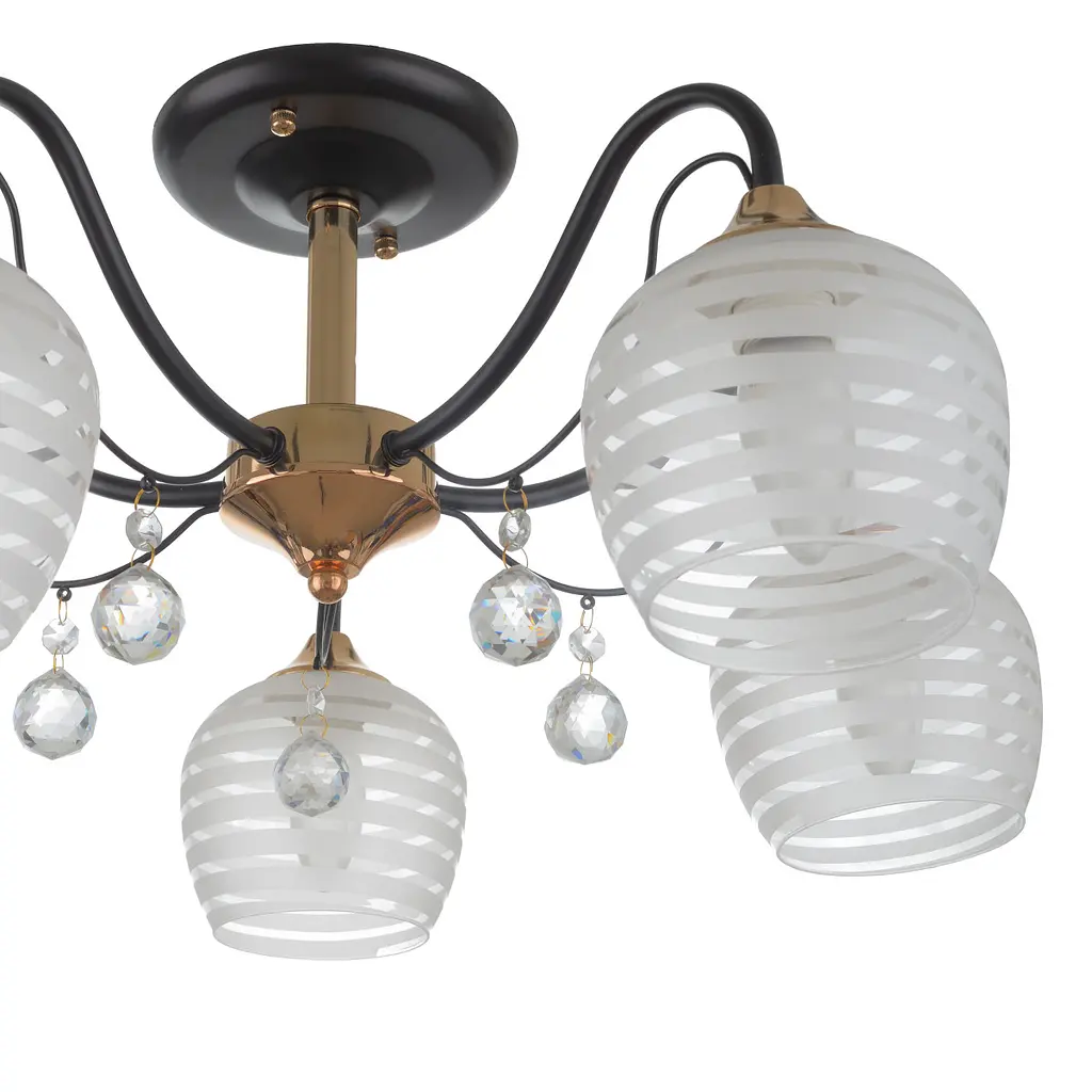 Люстра потолочная Brille классическая E27 60W BK (LK-676C/5) - фото 2