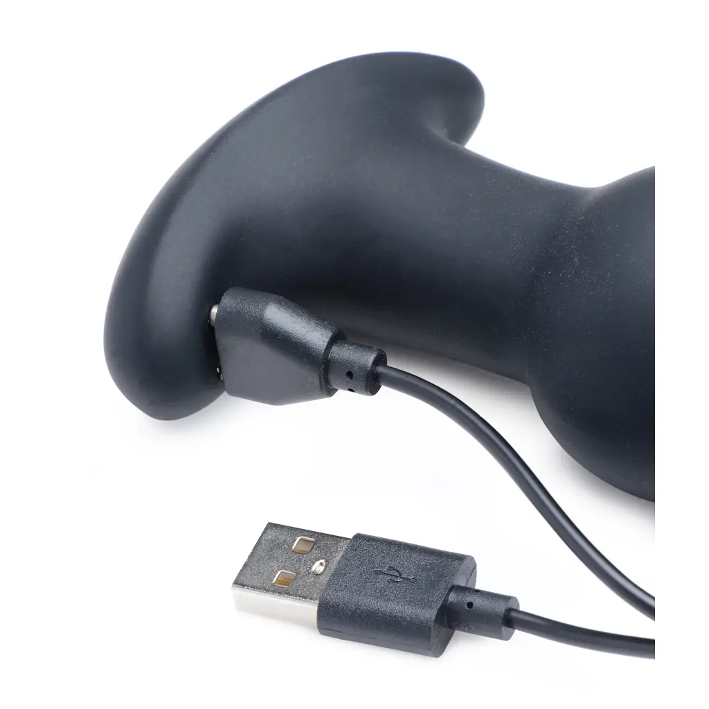 Анальна пробка з вібрацією RM Gyro-M Rimming Plug, 13,7 см, чорний - фото 4