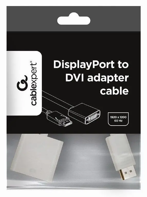 Адаптер Cablexpert DisplayPort - DVI (M/F), 0.1 м, белый пакет (A-DPM-DVIF-002-W) - фото 3