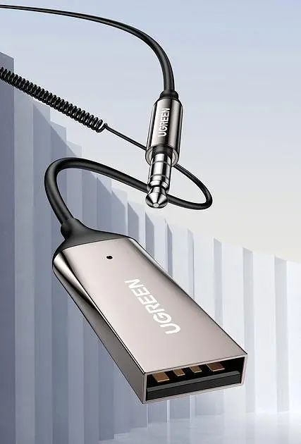 Bluetooth-адаптер UGREEN CM309 Bluetooth 5.0 автомобільний приймач AUX з мікрофоном Space Gray (70601) - фото 3