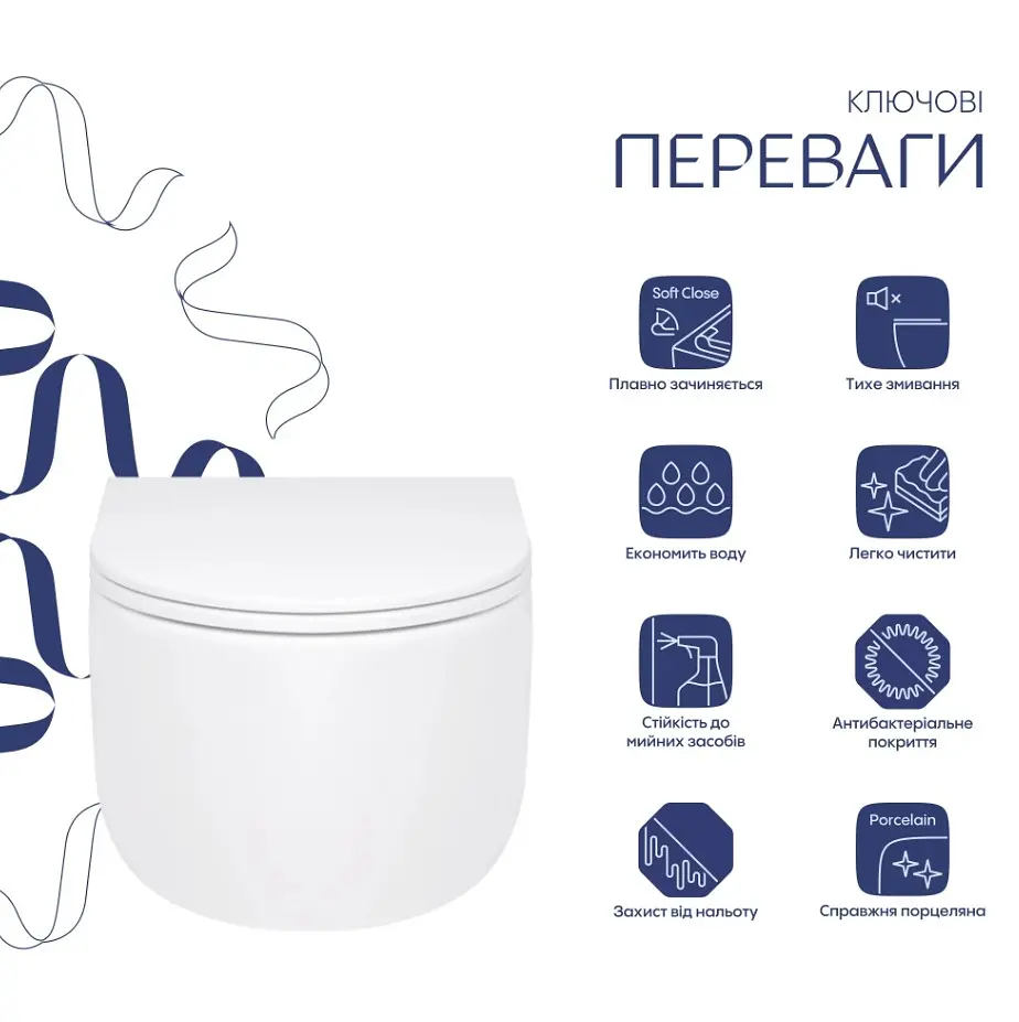 Унітаз підвісний Qtap Taurus Ultra Quiet, з сидінням Slim Duroplast/ Soft-close/ Quick Release QT2433084EUQW - фото 2