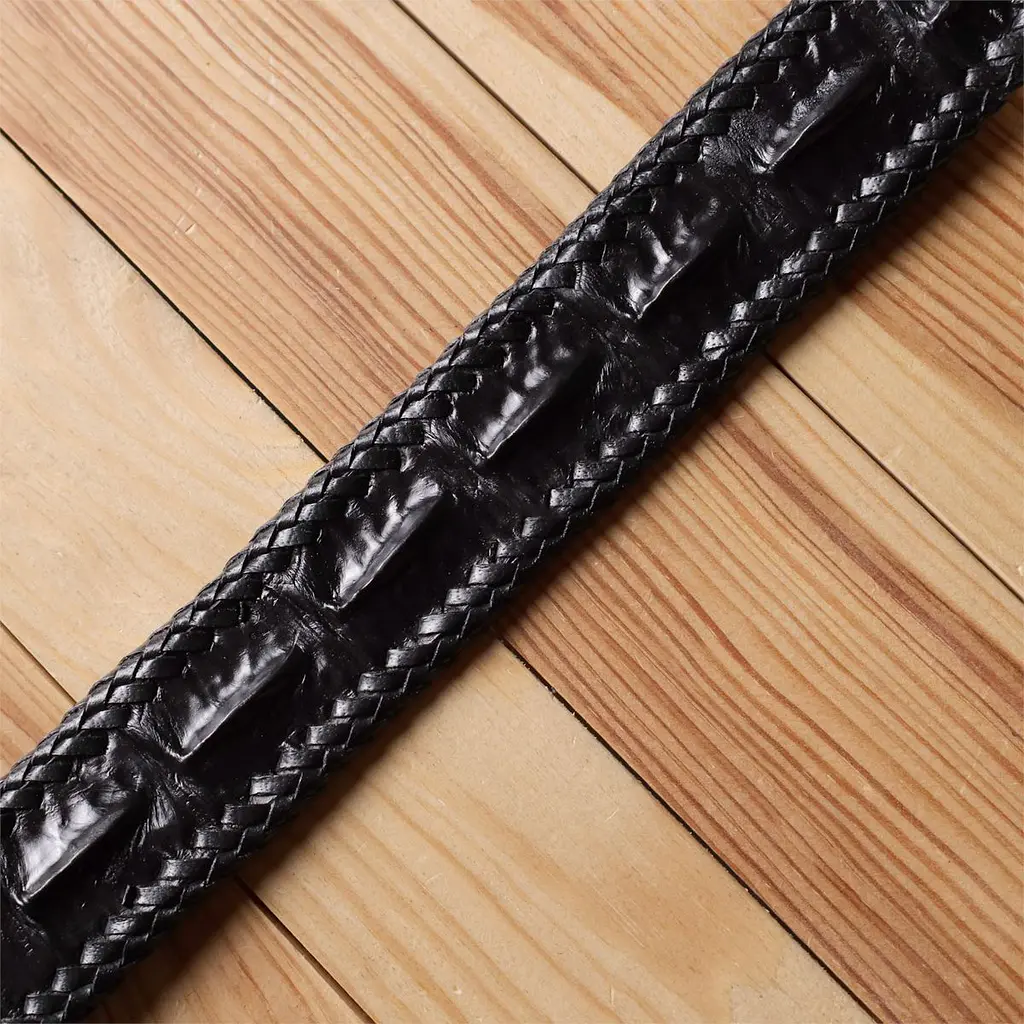Ремінь-автомат CROCODILE LEATHER 18010 з натуральної шкіри крокодила чорний 120 см - фото 10