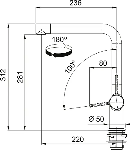 Смеситель для кухни Franke Active L (115.0721.463) серый сланец - фото 4