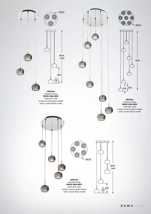 Светильник Zuma Line CRYSTAL PENDANT LAMP P0076-03M-B5FZ - фото 4