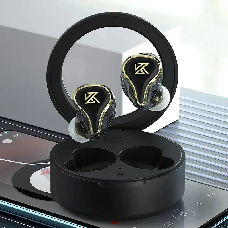 Беспроводные Bluetooth наушники KZ SK10 с игровым режимом черные - фото 3