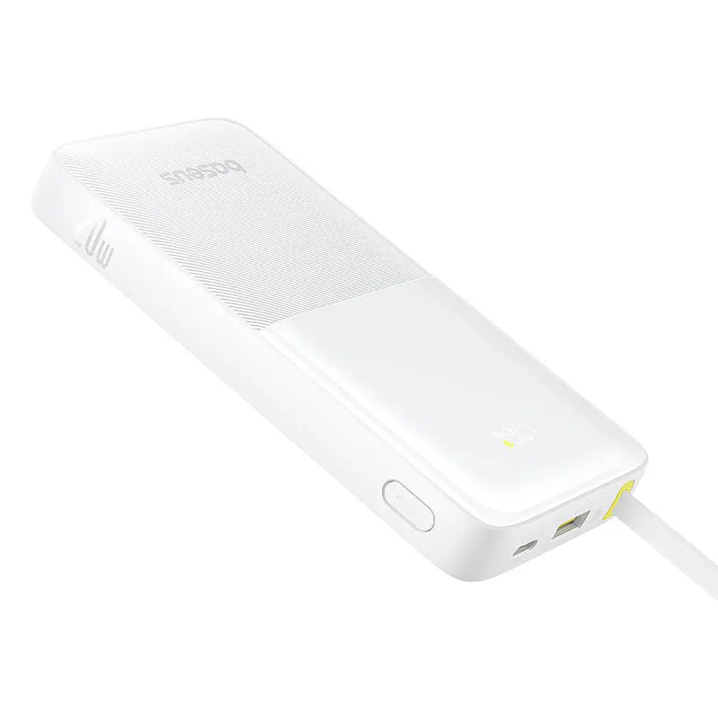 Зовнішній акумулятор Baseus Bipow 2 Digital Display Power Bank With Built-in USB-C Cable 20000mah 20W Moon White (P10077101213-01) - фото 4
