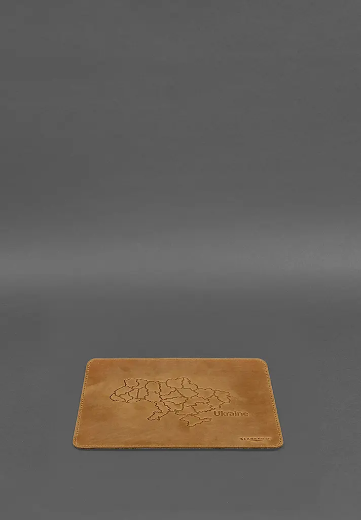 Коврик для мышки из натуральной кожи 1.0 желтый Crazy Horse - фото 4