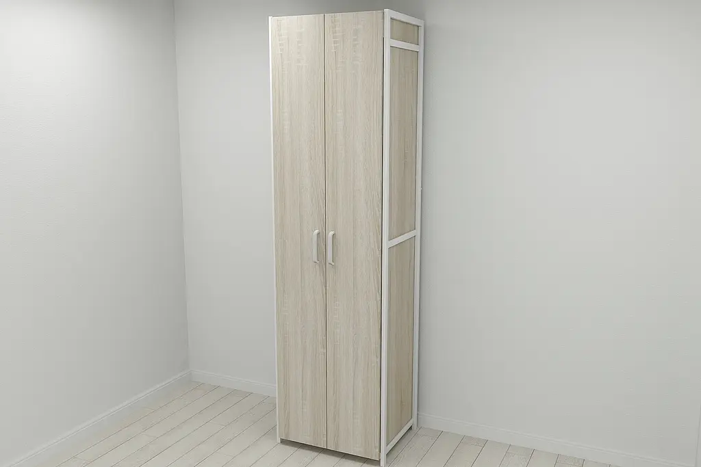Шафа Гардероб Уні секція 7 серії Конект Ferrum-decor 220x60x50см Білий метал ДСП Дуб Сонома 16 мм (FRD-104569) - фото 8