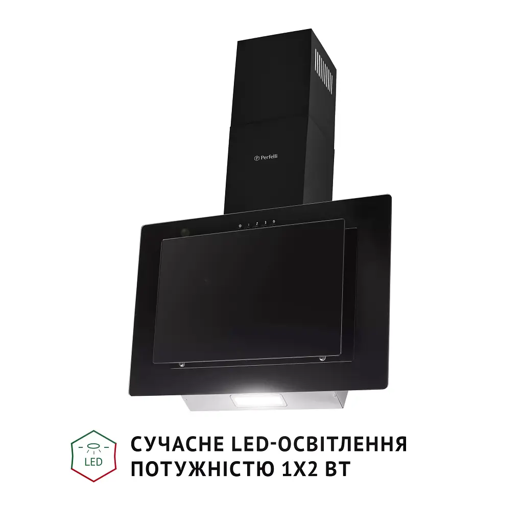 Вытяжка декоративная наклонная PERFELLI DN 6142 BL LED - фото 4