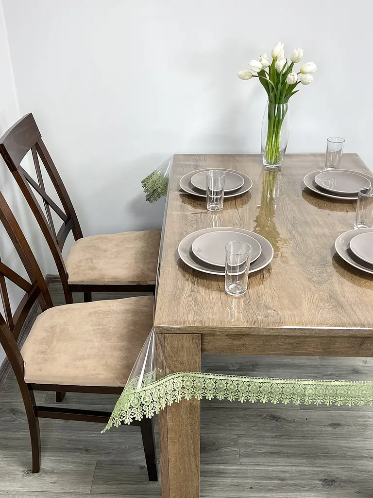 Силиконовая скатерть с оливковым кружевом Арфа 7 см 130х110 см - фото 6