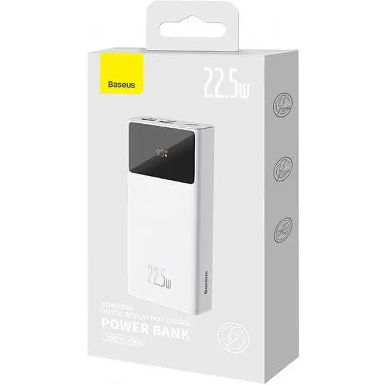 Портативная батарея Baseus Star-Lord 20000 mAh 2xUSB USB TYPE-C 22.5W PPXJ060002 White - фото 5