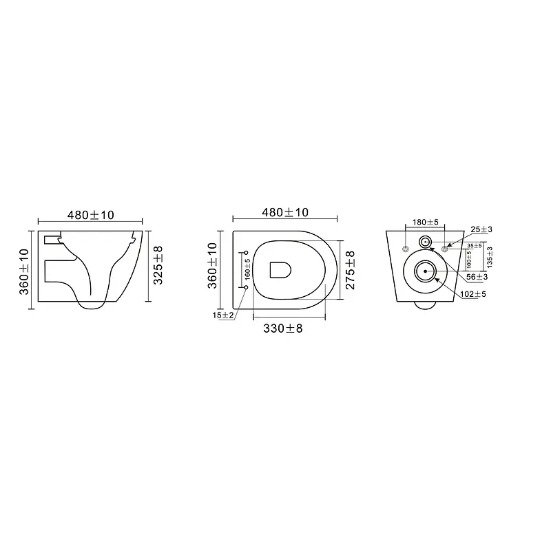 Унитаз подвесной Mixxus Premium Bevel-0304-T1 Black 480x360x360 мм сист. смыва Tornado 1.0 MP6677, Черный матовый - фото 3