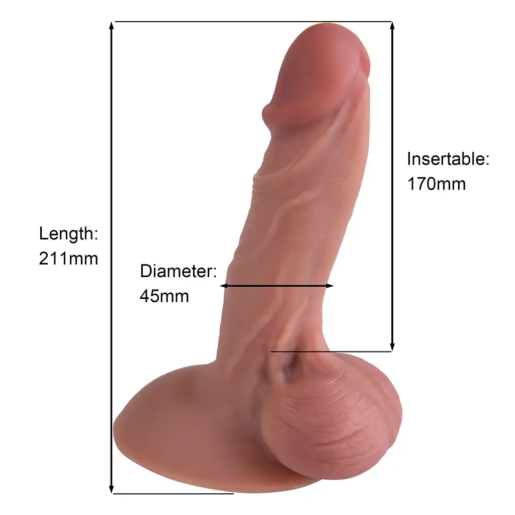 Фалоімітатор Erospace Natural Play Silicone Dildo D4 21 см 62050073-0004 104559 - фото 8