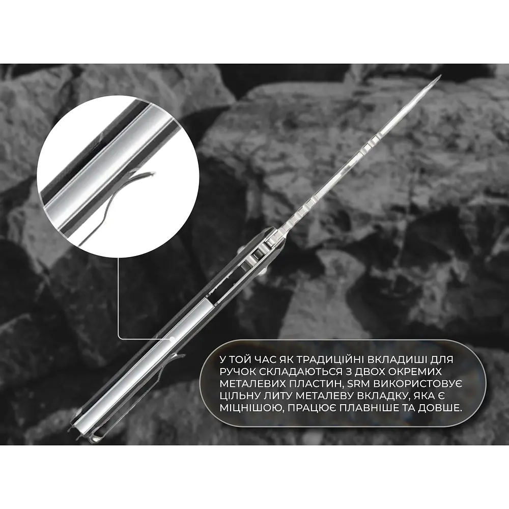 Ніж складаний туристичний SRM Mirage 239X-GB (9.2 см) 14C28N / G10 чорний - фото 23