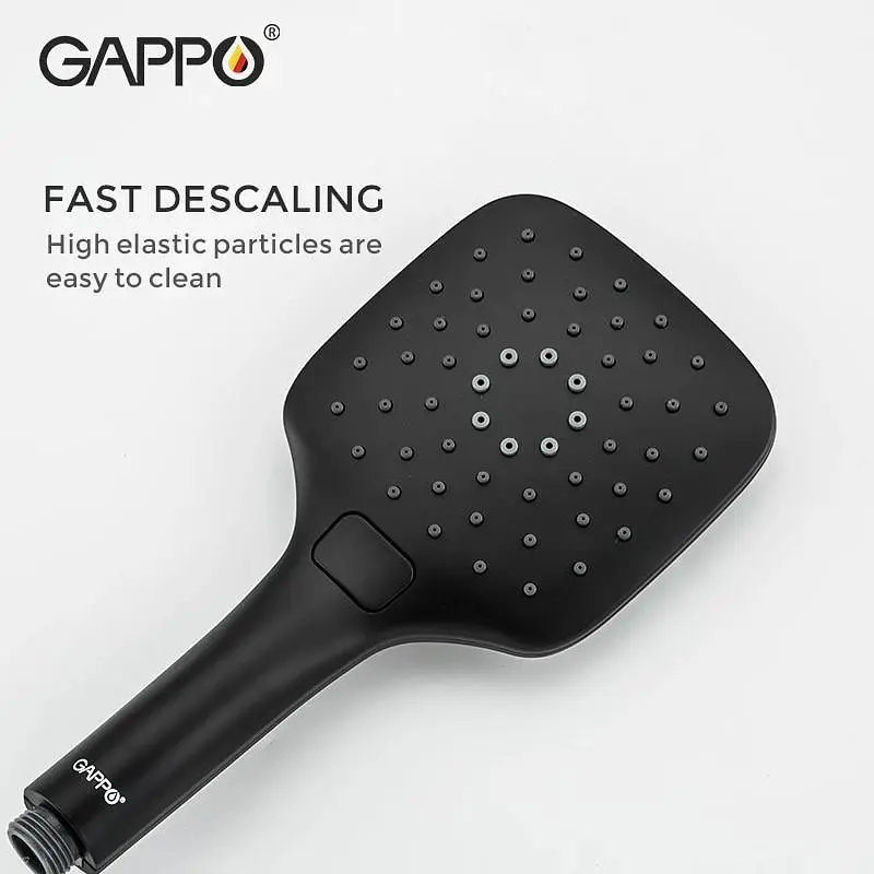 Душевая система Gappo G2417-6, излив - переключатель на лейку, черный, Черный матовый - фото 4