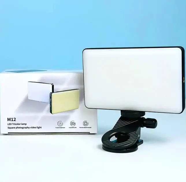 Видеосвет портативный MHZ M12 с зажимом для фиксации - фото 5