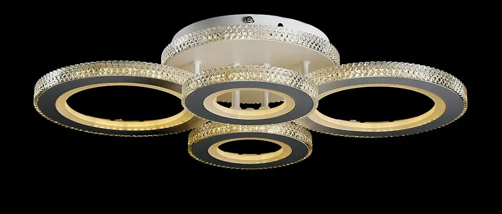 Елегантна LED-люстра для вітальні LT8012/2+2 LED (WT) - білий, 240 Вт, діаметр 59 см, від 14 до 20 м2 - фото 4