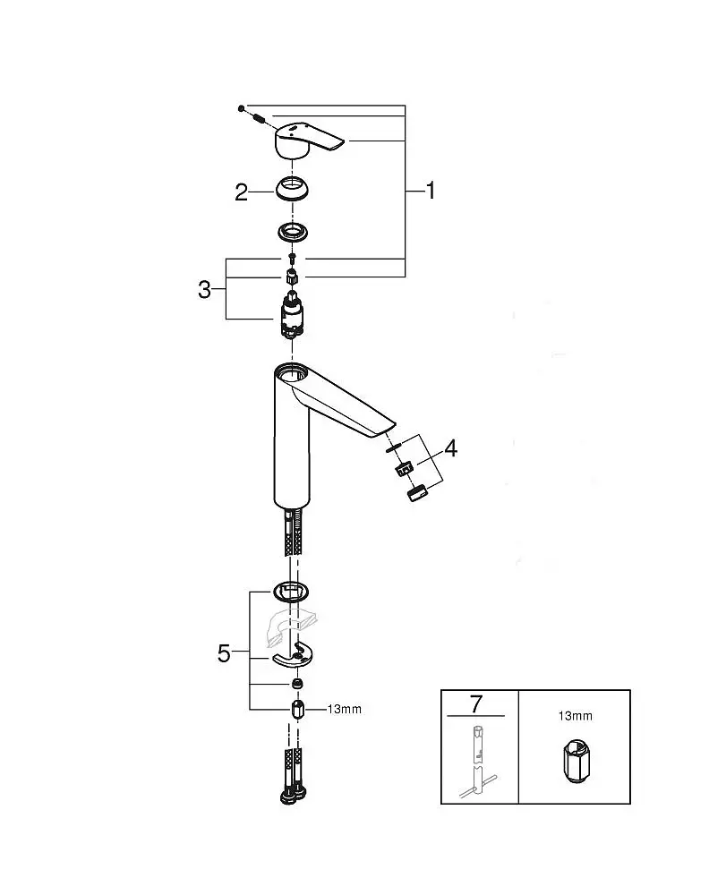 Змішувач для раковини Grohe EuroSmart XL-size на стільницю Хром (GROHE/23971003) 30412 - фото 6