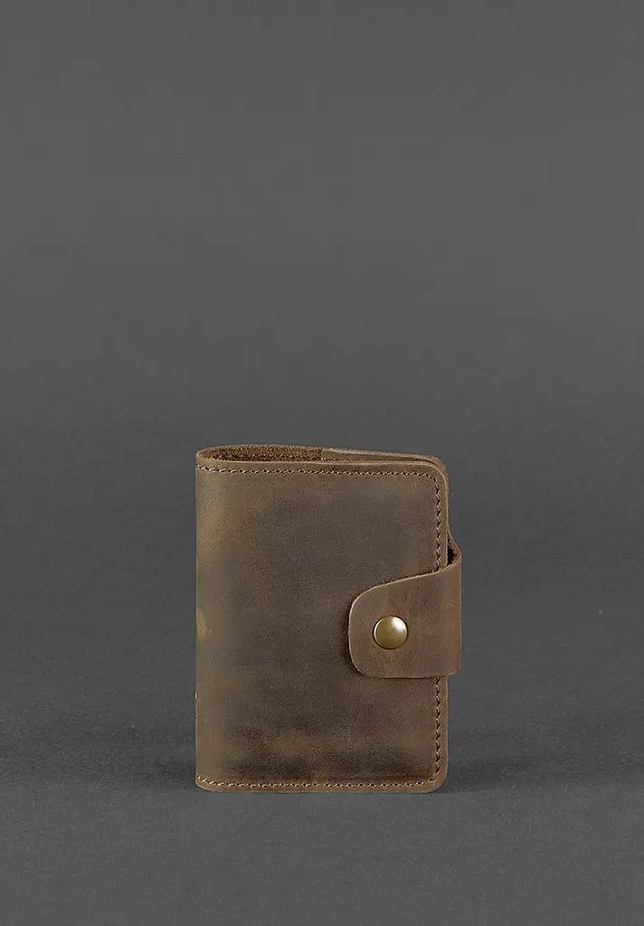 Шкіряний кард-кейс 7.1 (Книжечка) темно-коричневий - фото 2