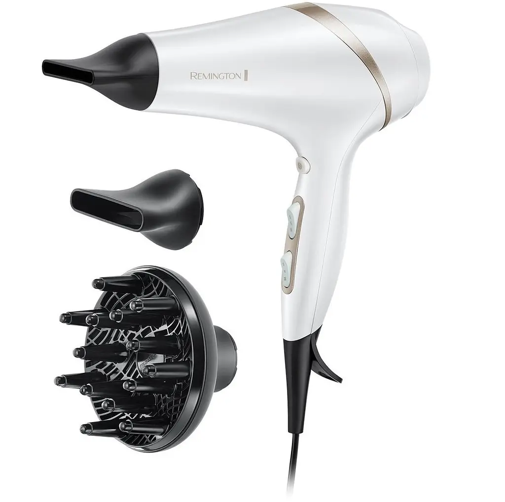 Фен HydraLuxe, 2300Вт, 3 режима, диффузор, иониз-я, холл. обдув, белый Remington teh0017561 - фото 4
