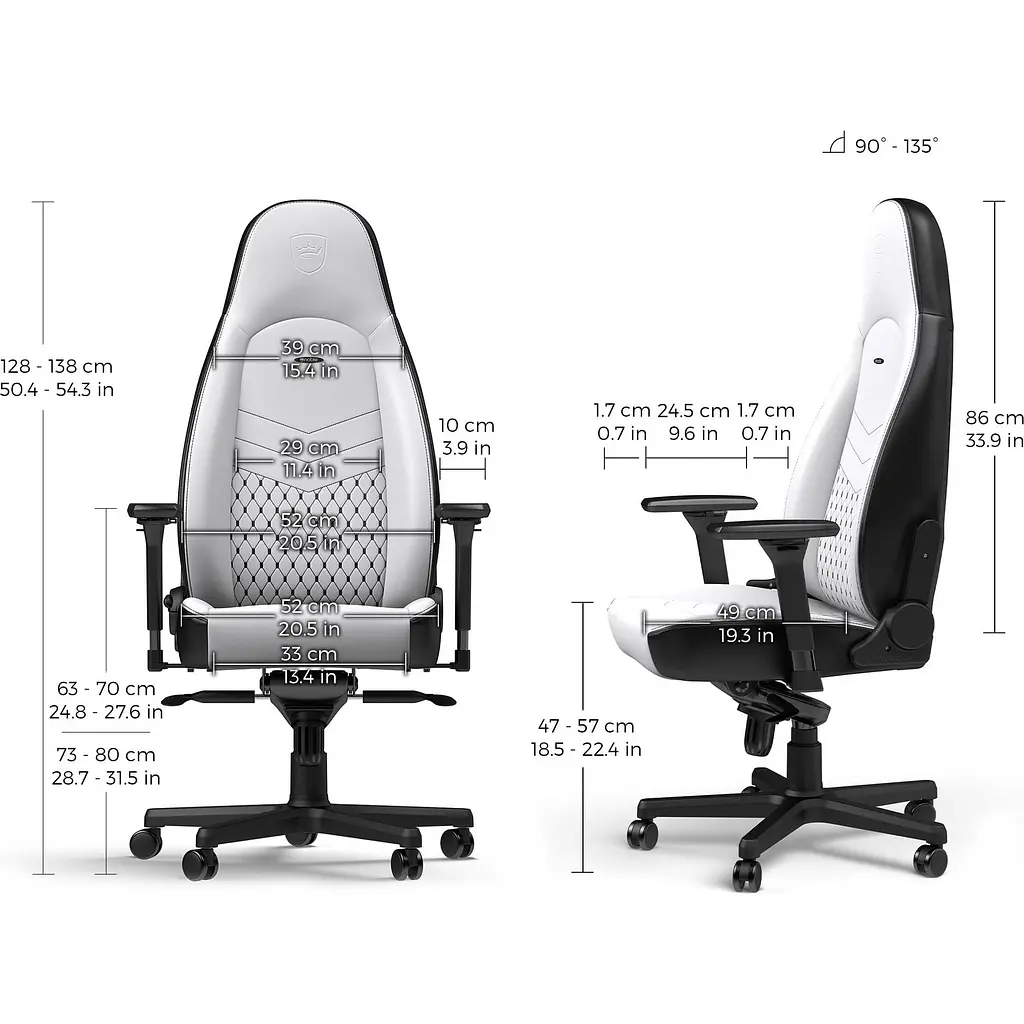 Геймерське крісло Noblechairs ICON White/Black (NBL-ICN-PU-WBK) [165703] - фото 10