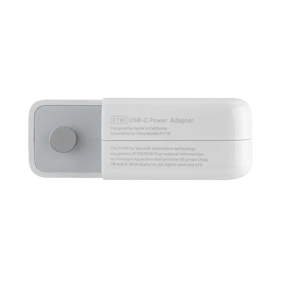 Блок живлення для ноутбука Apple USB-C 87W (20.3V/4.3A, 14.5V/2A, 9V/3A, 5.2V/2.4A), Type-C, USB3.1, White (з кабелем!) (A1718, A1706, A1708) - фото 5
