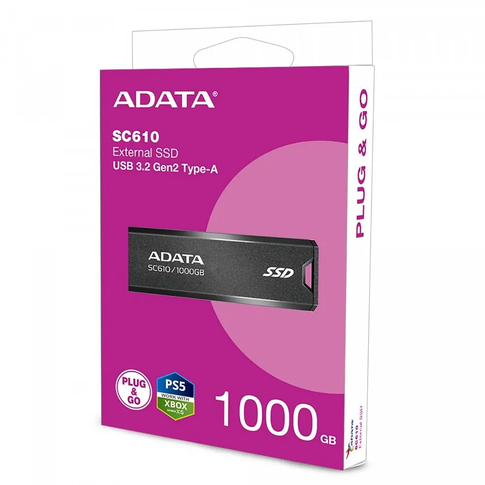 Портативний SSD ADATA SC610 1TB USB 3.2 550/500Mb/s Чорний - фото 2