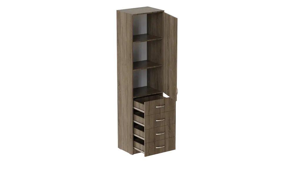 Пенал Анжело Ferrum-decor на 3 полиці з дверима та 4 ящиками 1900x500x380 ДСП Дуб Сонома Трюфель 16 мм (FRD-104969) - фото 3