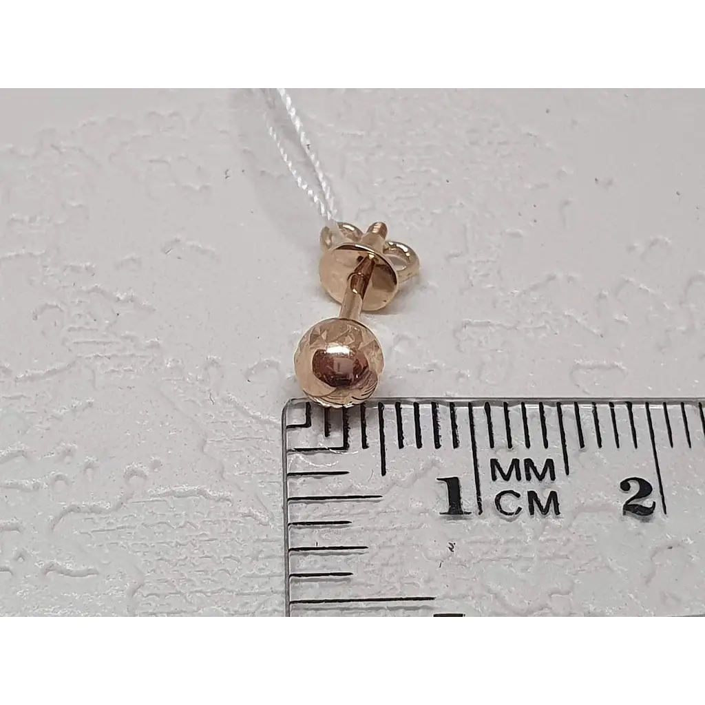 Золотые серьги-пуссеты Favoritum с алмазной гранью. 210115_5_2А - фото 4