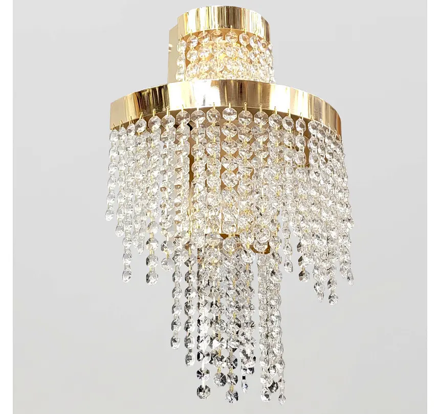 Золота скляна бра з двоярусним каскадом Artlight 376-B WALL GD для вітальні та спальні - фото 3