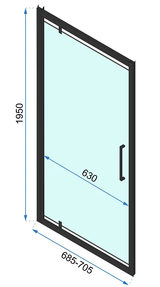 Душова кабіна Rea Rapid Swing 90x120 black REA-K6422 + REA-K6407, Чорний матовий, Універсальна, прозрачний, Чорний матовий - фото 6