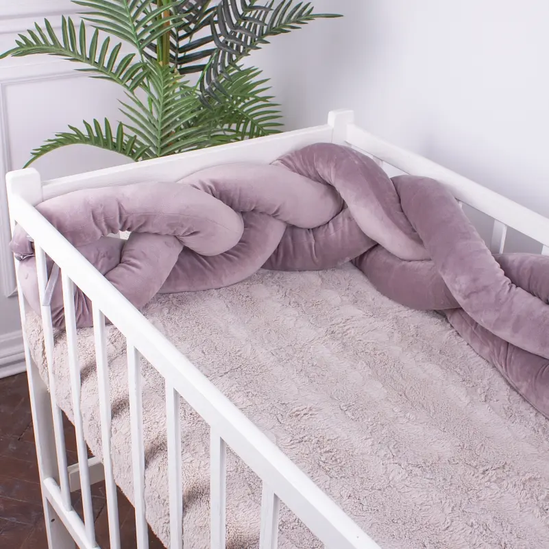 Коса захисна в ліжечко MirSon Kids Time 28-0005 Ashen Velvet велюрова фіолетова - фото 7