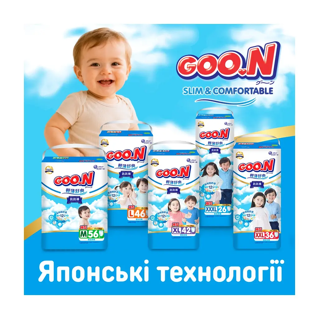 Підгузки GOO.N Slim & Comfortable Розмір 6 XXL 15-25 кг 36 шт (21001094) - фото 2