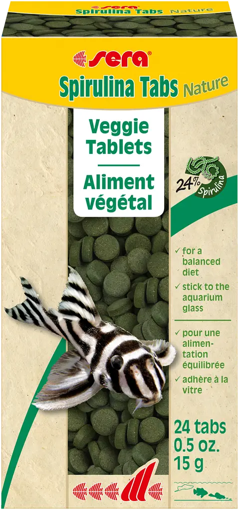 Корм для донних риб Sera Spirulina Tabs зі спіруліною 24 таблетки 00920