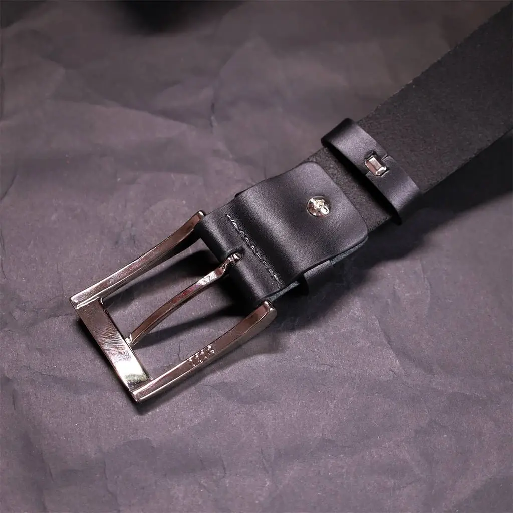 Брючний ремінь для чоловіків з натуральної шкіри Grande Pelle 11674 чорний 120 см - фото 8