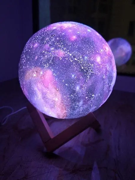 Настільний сенсорний світильник – нічник Місяць Magic 3D RGB Moon Light з пультом - фото 2